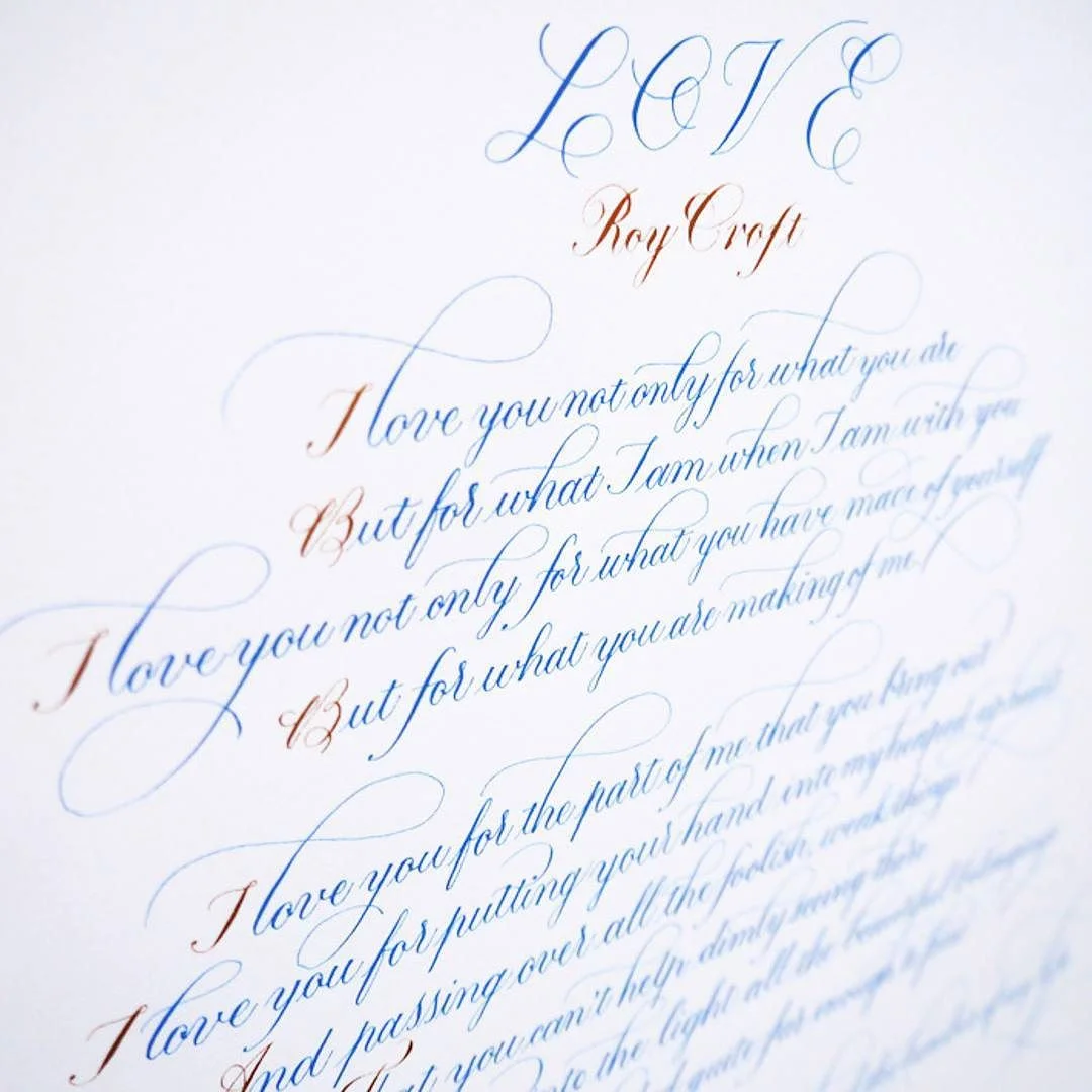 Love by Roy Croft in calligraphy