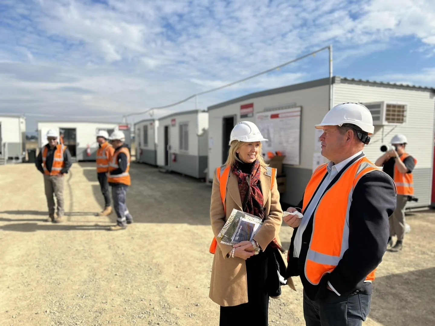 Visitors touring Wangaratta Solar Farm site during community engagement activities