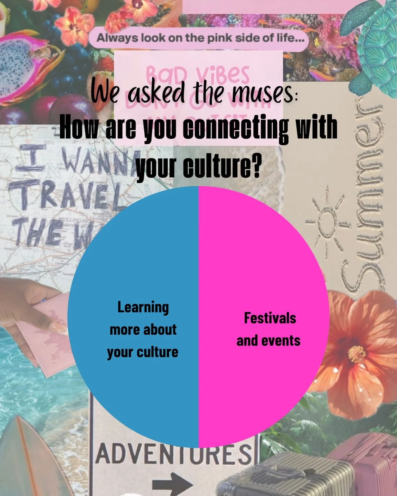 The results are in &amp; the muses are tied! 🌺✨ This summer, our community is connecting with their culture by learning more and attending festivals &amp; events. 🌍🤎. #askthemuses #beyondthemyc #summer #culture
