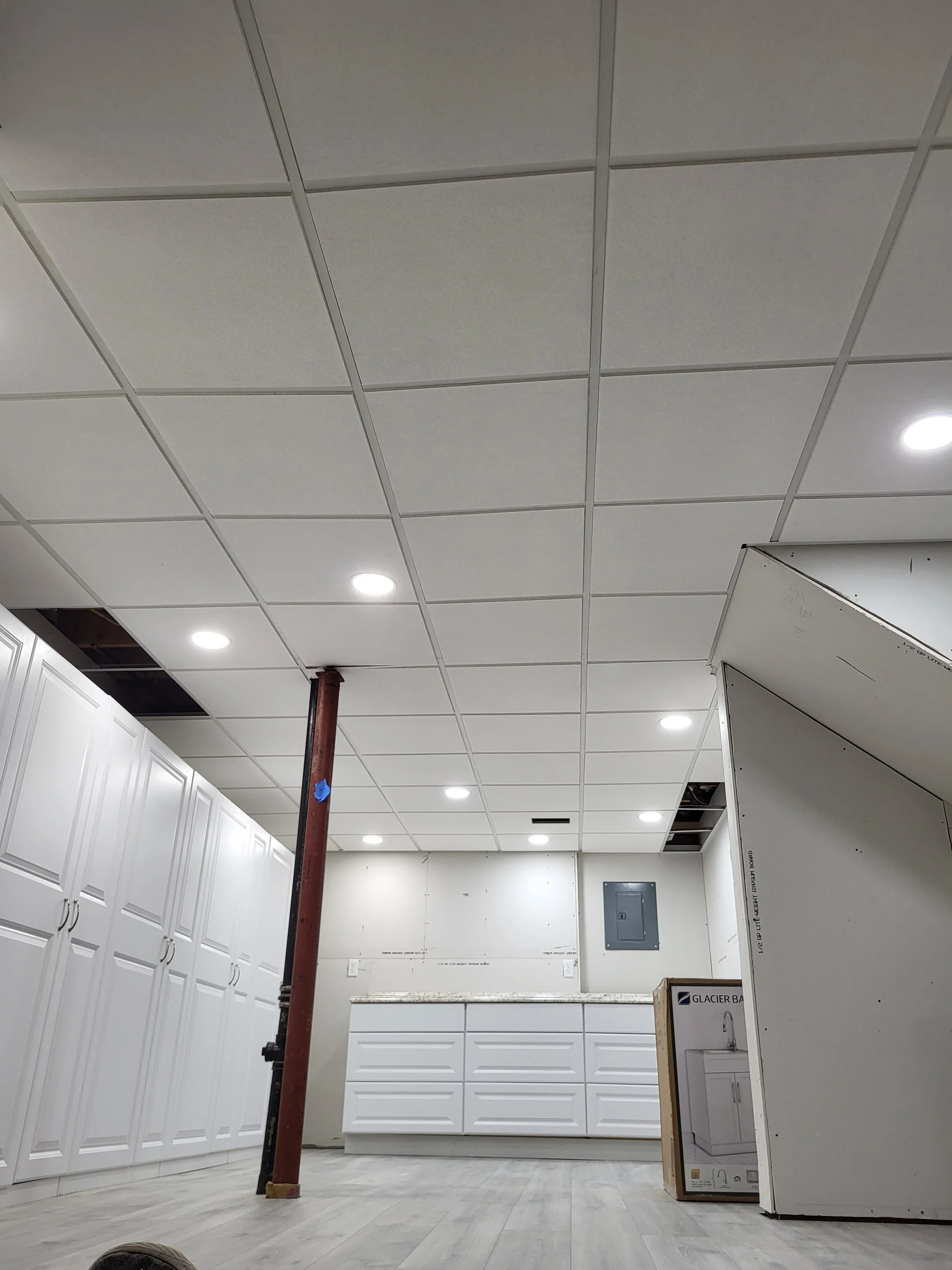 Basement ceiling AFTER