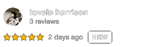 5-star Google review from Tovala Harrison.