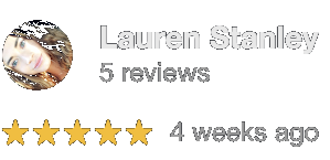 5-star Google review from Lauren Stanley..