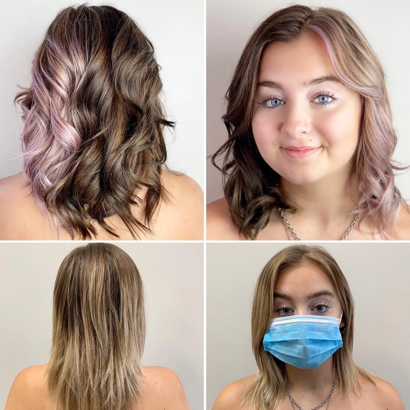 Before and After Medium Length Split Hair Color