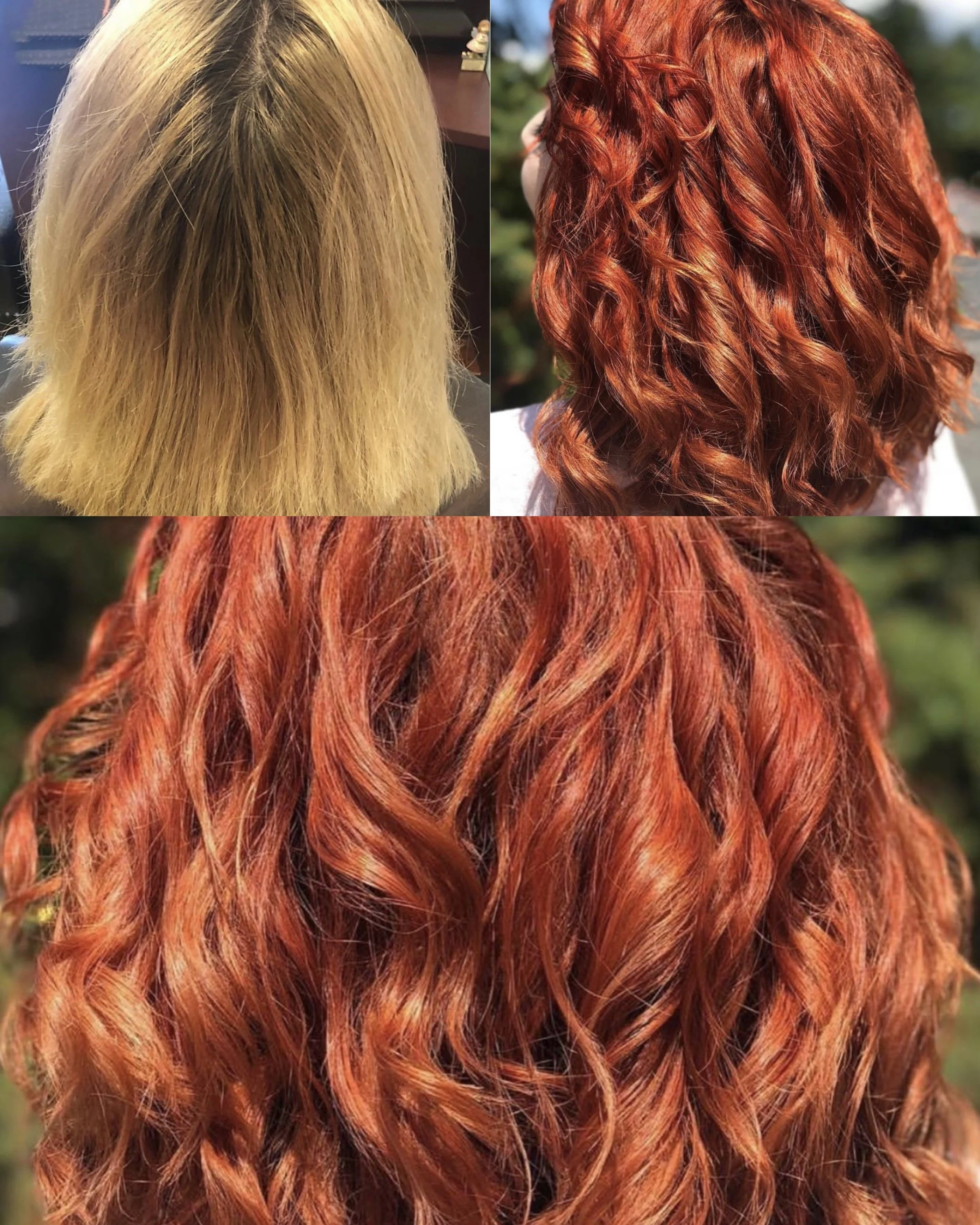 Before and After Copper-Hair RedHead