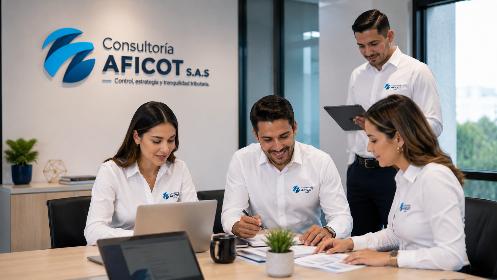 Equipo de profesionales de Consultoría AFICOT S.A.S, firma colombiana especializada en asesoría contable, tributaria y outsourcing contable para empresas y pymes, con sede en Barranquilla.