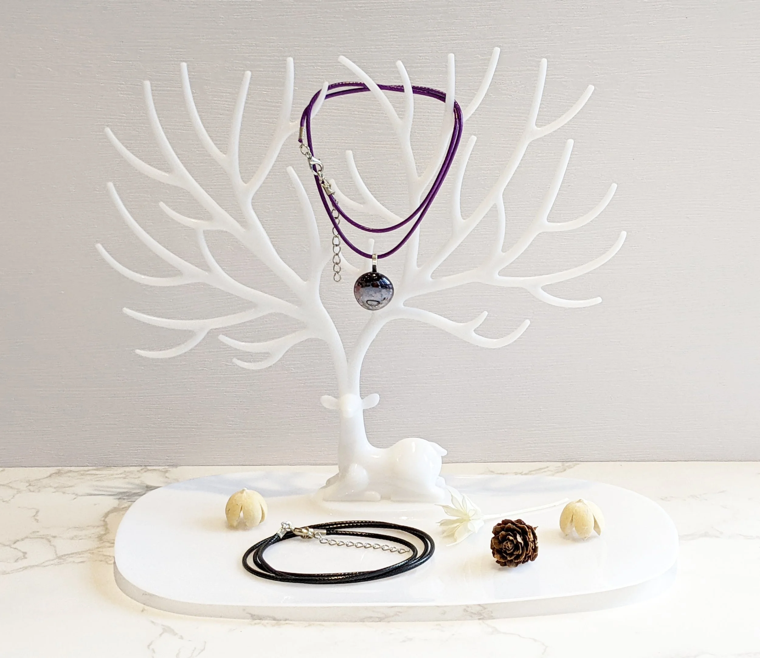Dark Purple Glass Pebble Necklace.jpg
