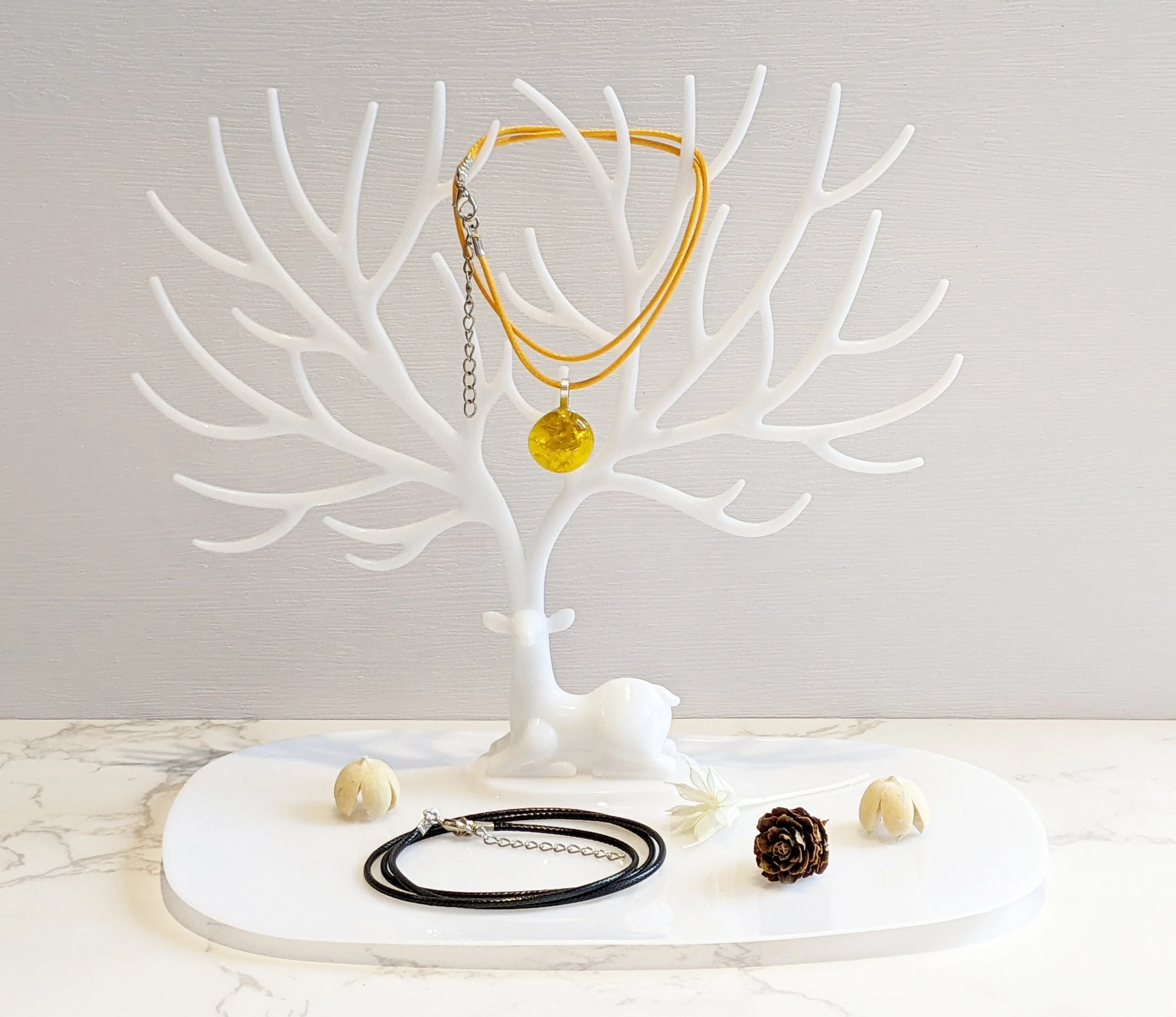 Yellow Glass Pebble Necklace.jpg