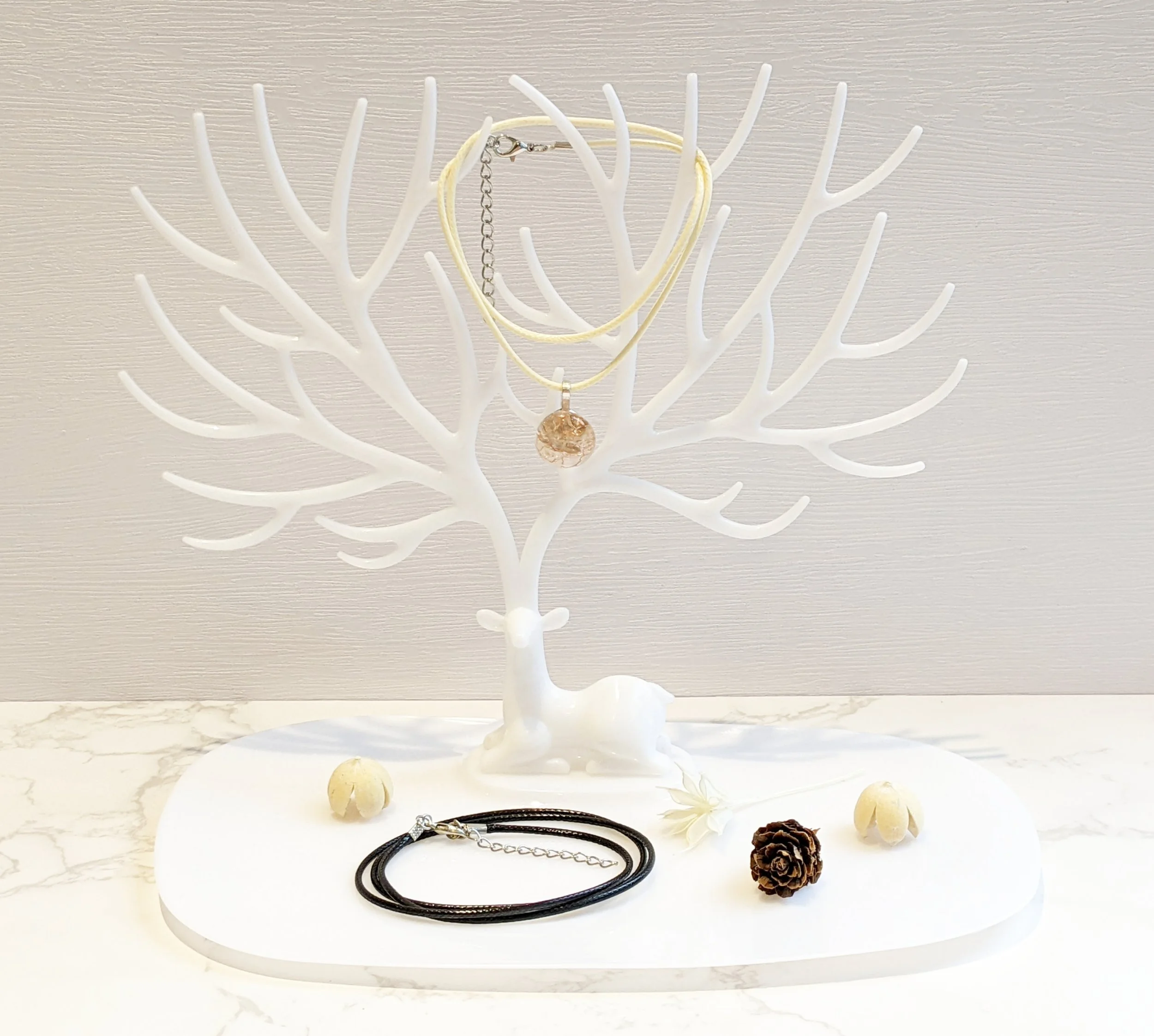 Peach Glass Pebble Necklace.jpg
