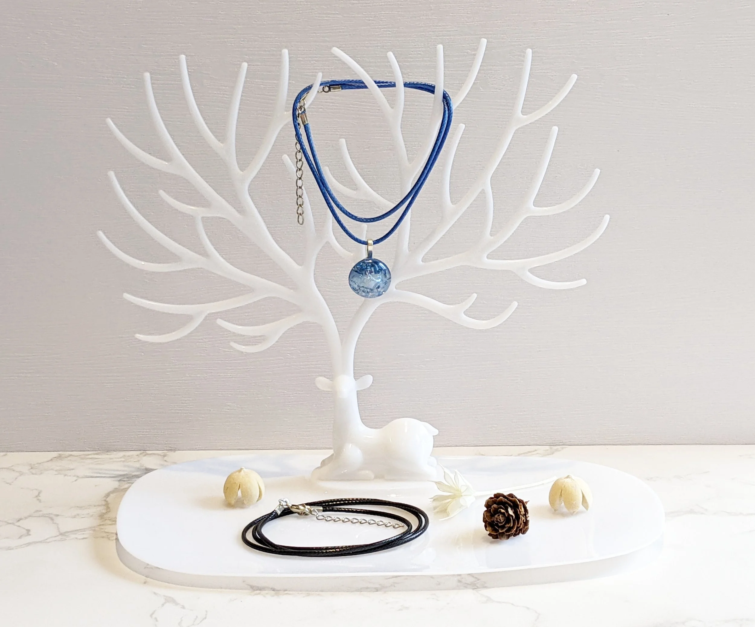 Sky Blue Glass Pebble Necklace.jpg