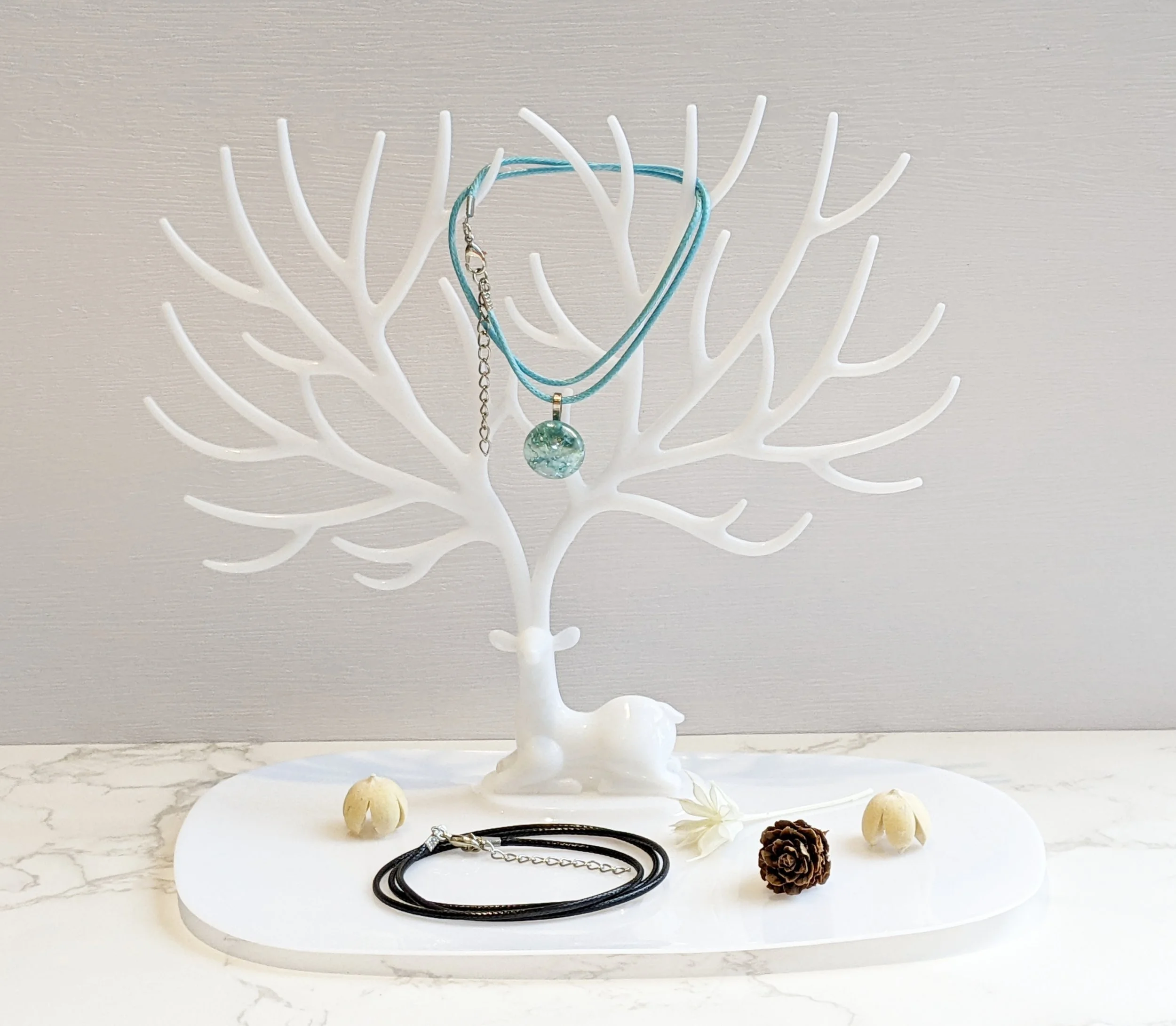 Lake Blue Glass Pebble Necklace.jpg