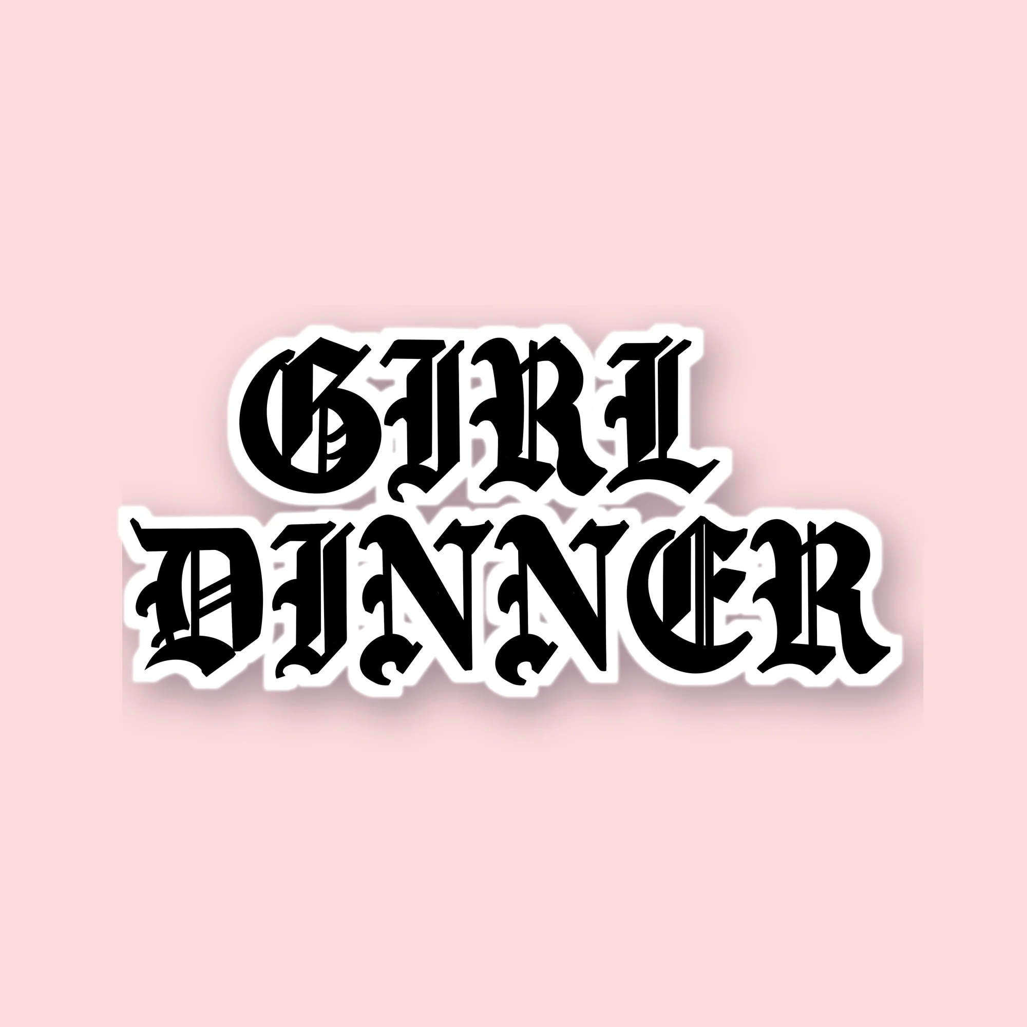 Old English Girl Dinner Decal