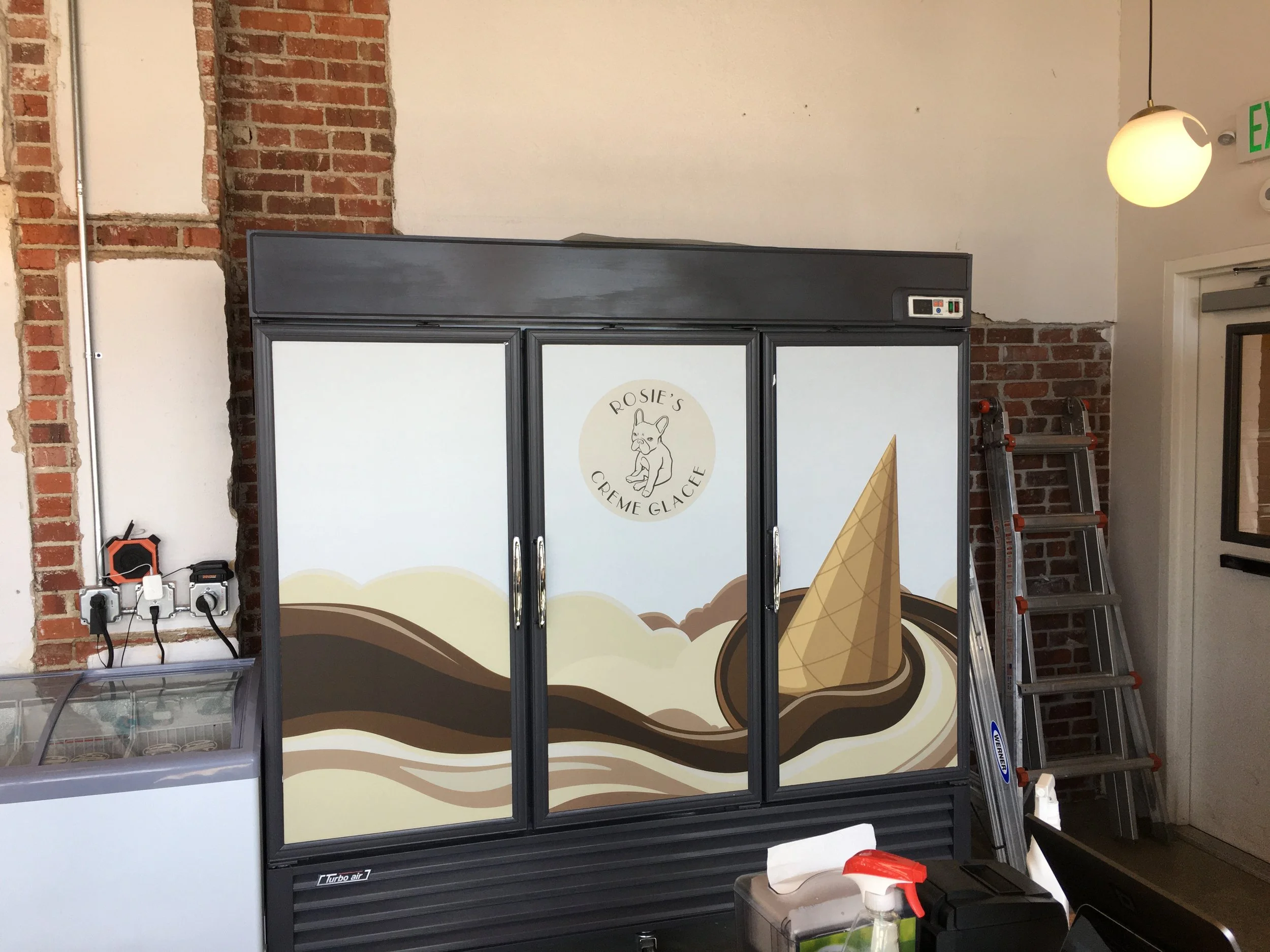 An image of the wrapped freezer.