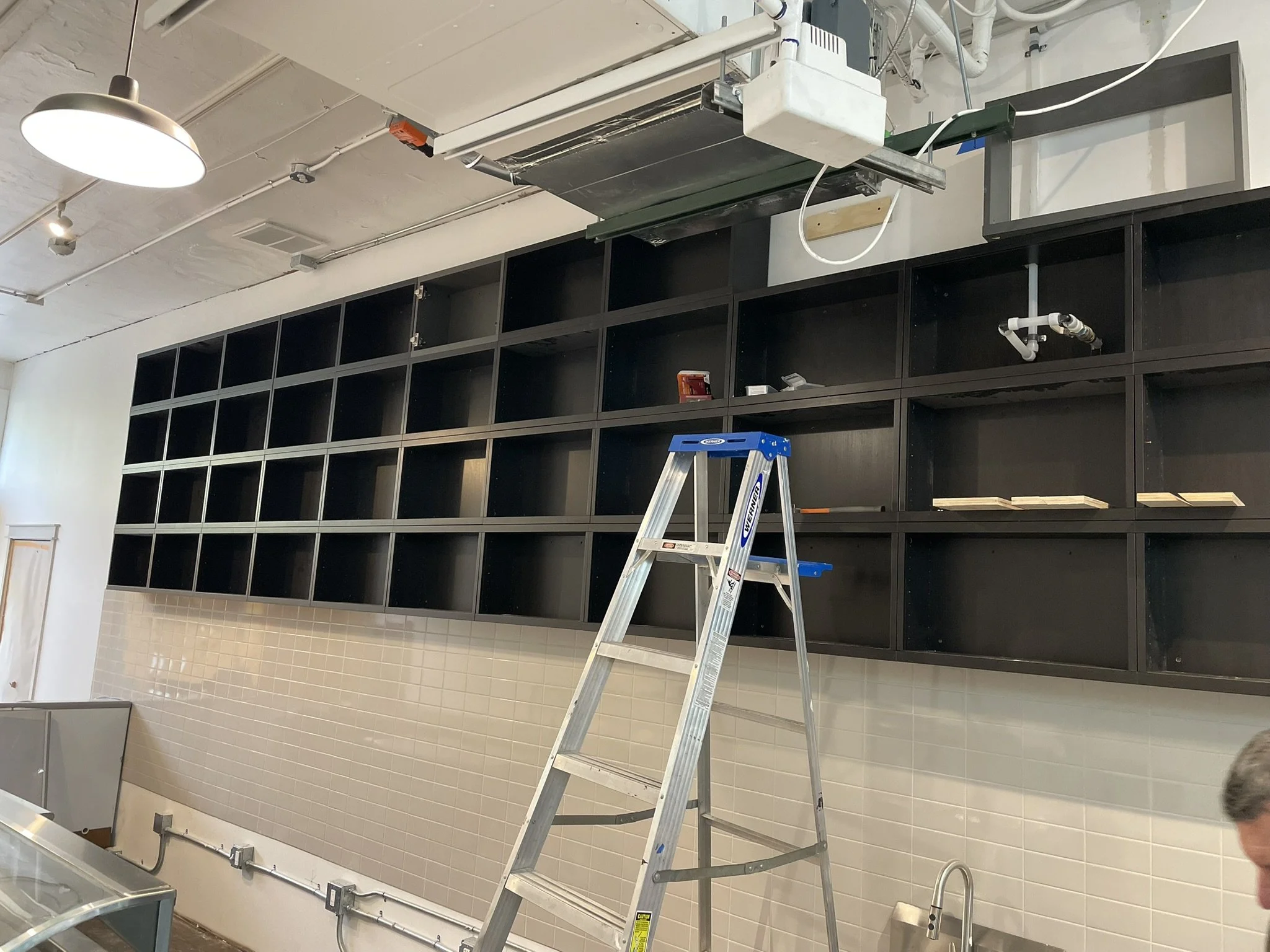 An image showing cabinets being built.