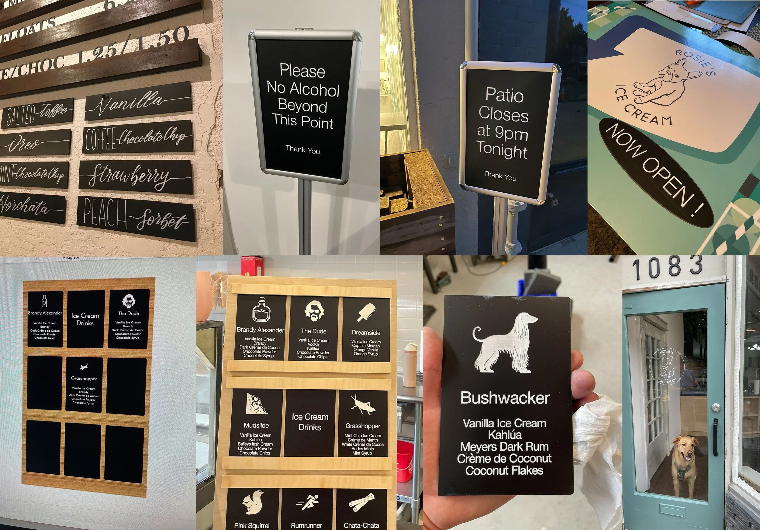 A collection of signage.