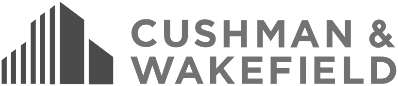 Cushman & Wakefield logo in black and white with stylized building graphic.