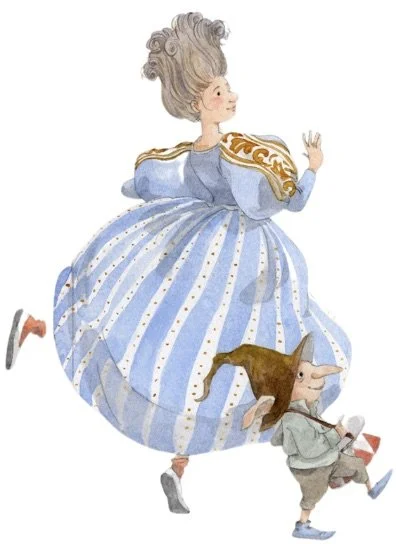 Blue dress lady and elf.jpeg