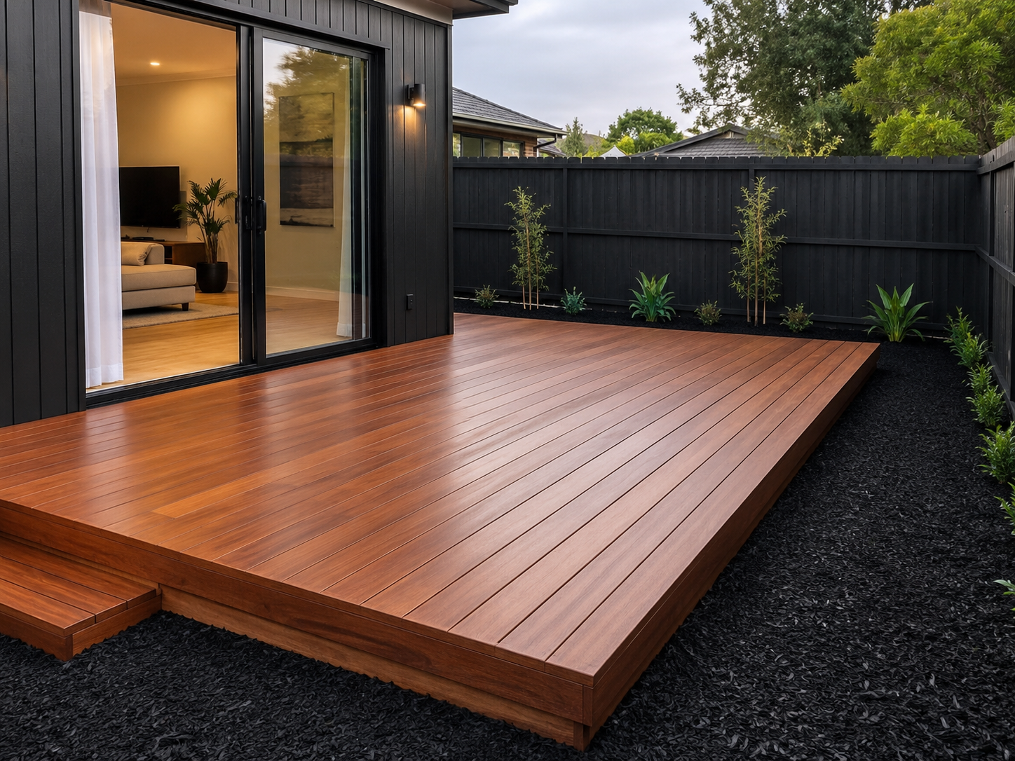 Full renovation, Kwila Deck, Paling fence, Cashemere, Christchurch, Double glaze windows, indoor outdoor flow, landscaping,