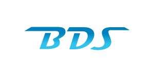 BDS logo in blue text on a black background