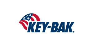 Key-Bak logo featuring an American flag-themed circle and text.