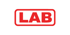 Red lab logo with the word 'LAB' in bold uppercase letters inside a rectangle outline