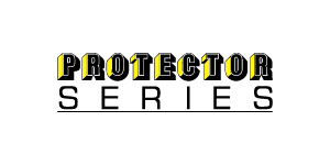 The word 'PROTECTOR' written in bold, black, yellow, and white letters on a black background.