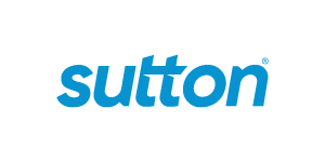 Sutton logo in blue letters on a white background.