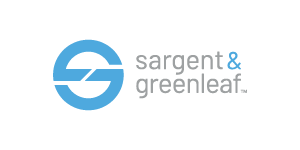 Sargent & Greenleaf logo with a stylized blue and gray emblem and company name