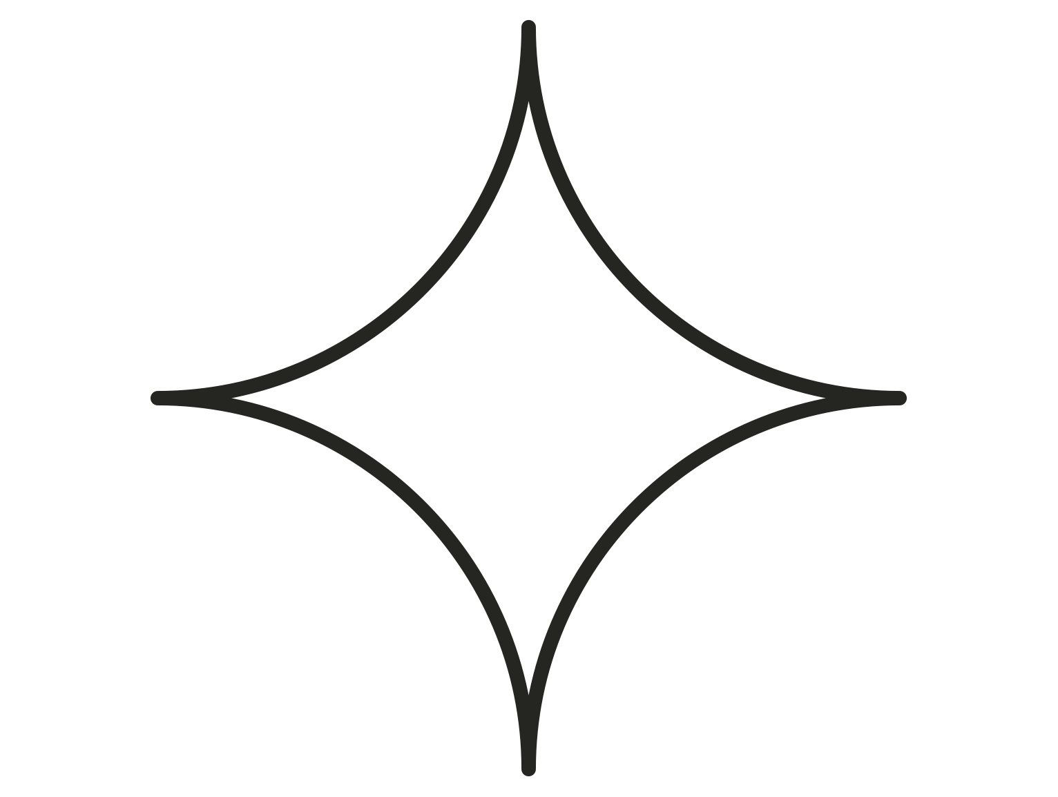 A 4-point star outline, pulling a design element from the logo into the site.
