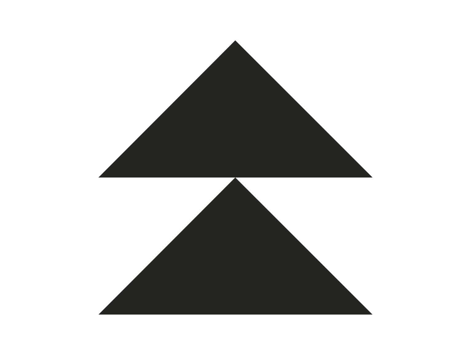 Two triangles pointing up
