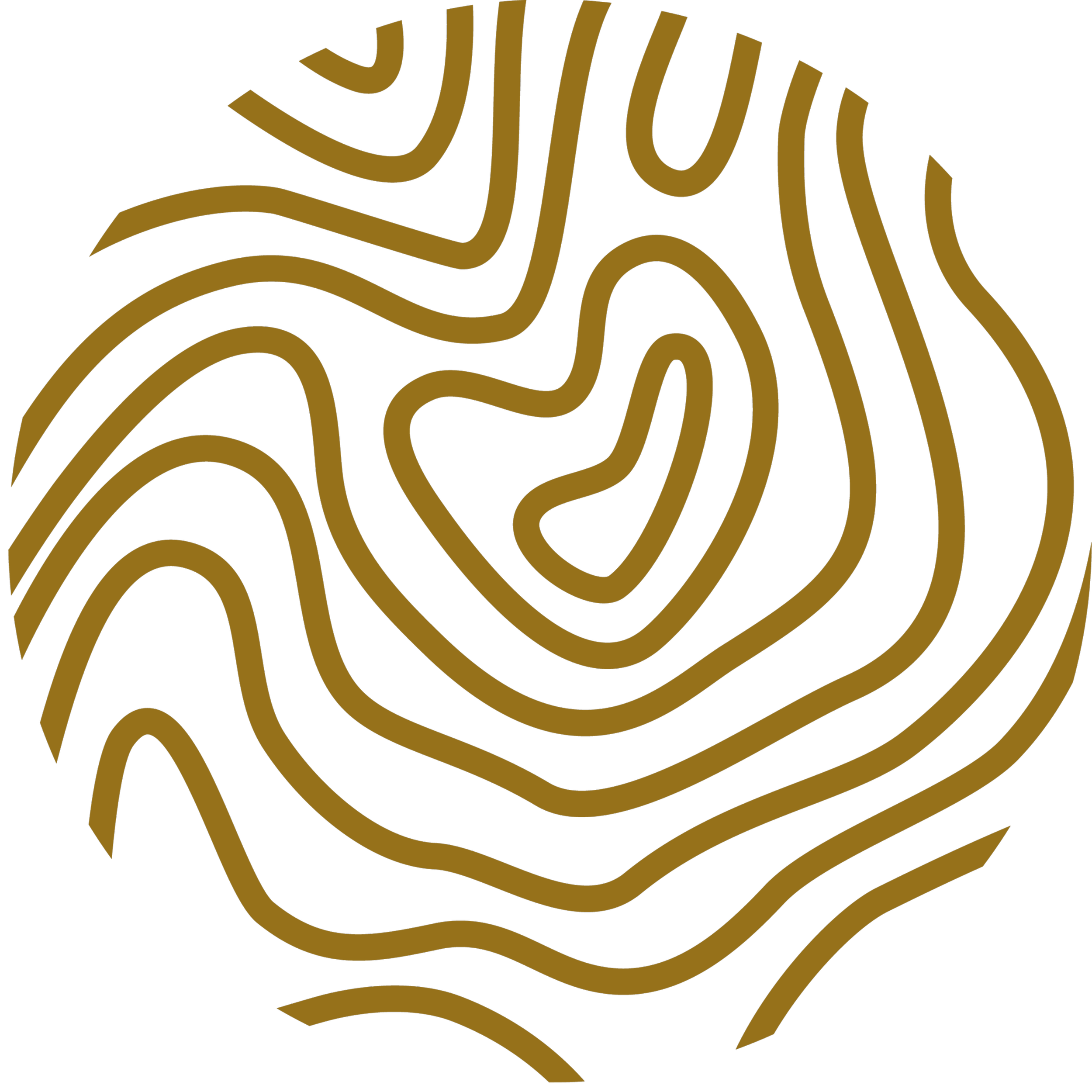Stylized brown and black zebra pattern on a black background.