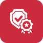 Icon of a shield with a check mark and a gear, symbolizing security and settings.