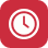A red oval icon with a white power button symbol in the center.