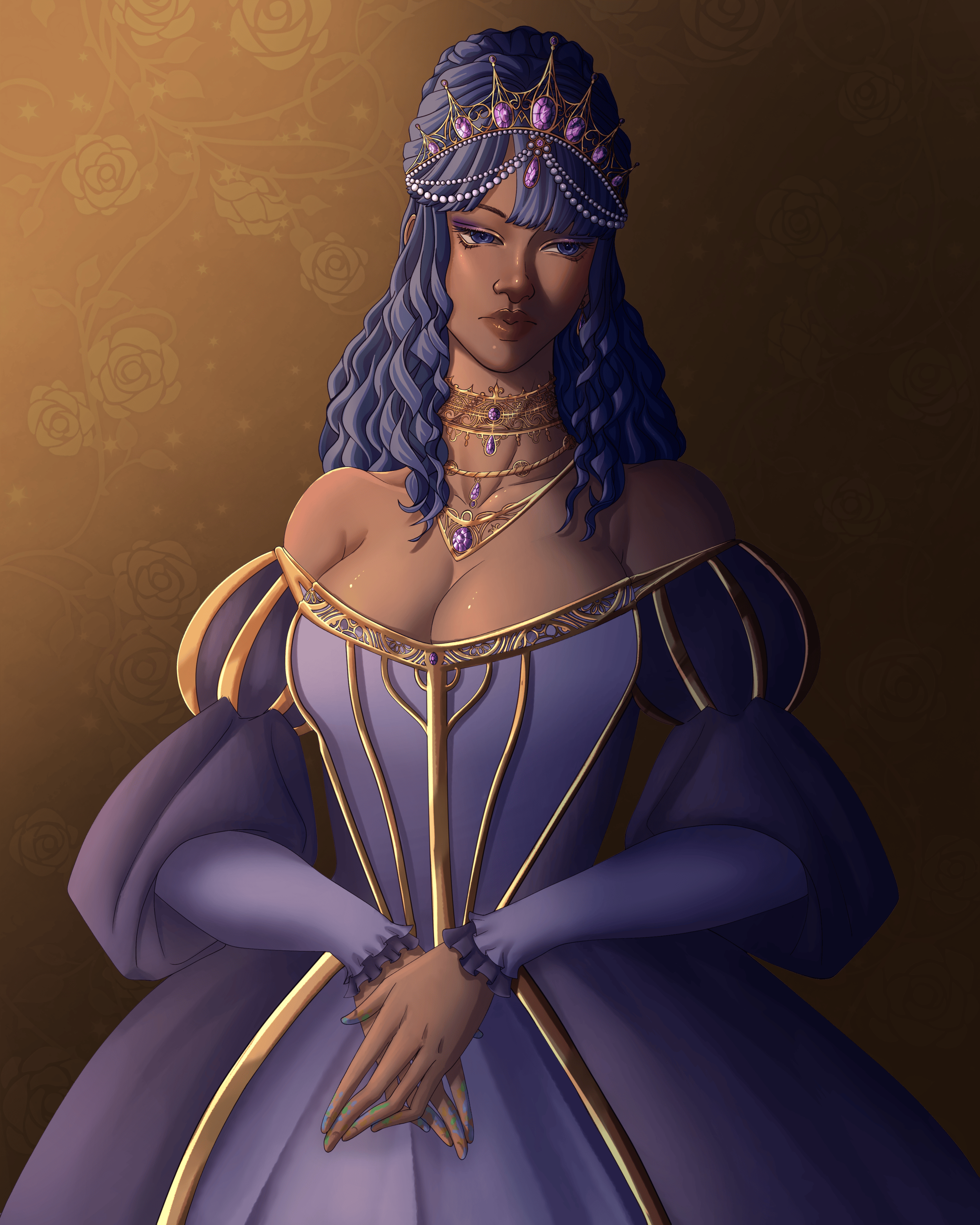 A woman, Dismay, drawn as a queen. Drawn by Dismay_by_Dre.