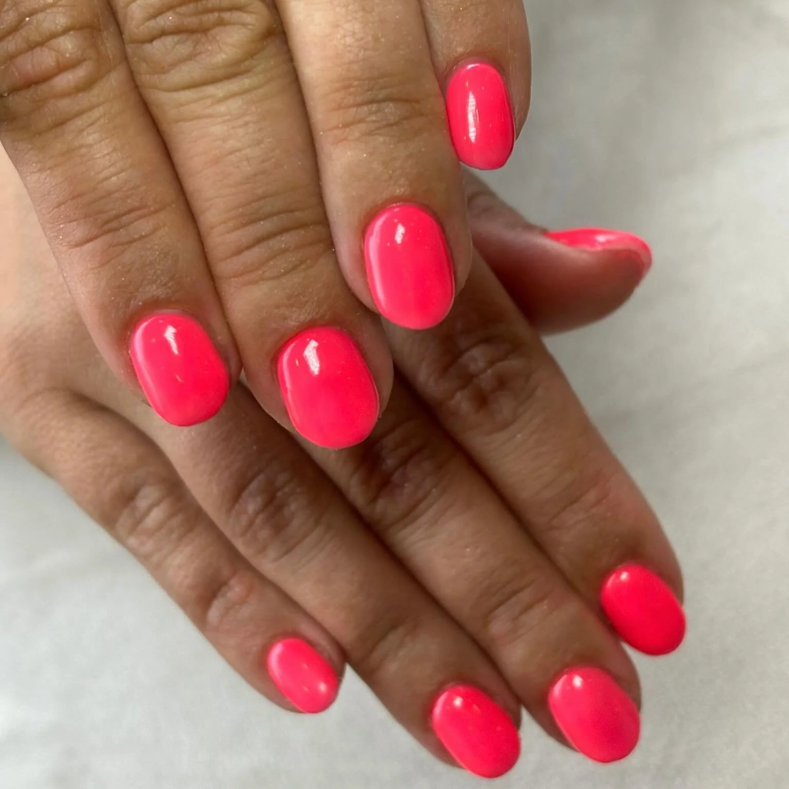 The brighter the nails, the better the mood ✨
.
Popular salon colour right now @stellar_gel 
Neon Sundown. Nails by Shauna.
.
#biabnails #stellargel #calonbeauty #summernails #caerdydd