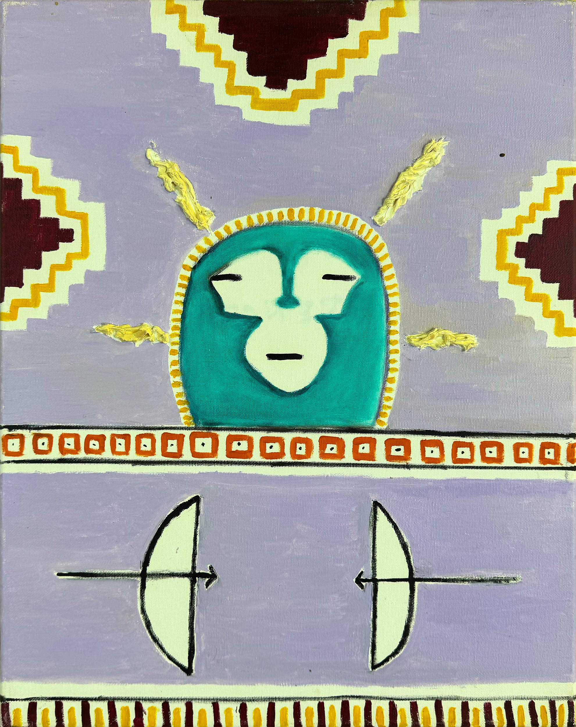 Untitled (Southwestern Face, Purple Horizon with bows)