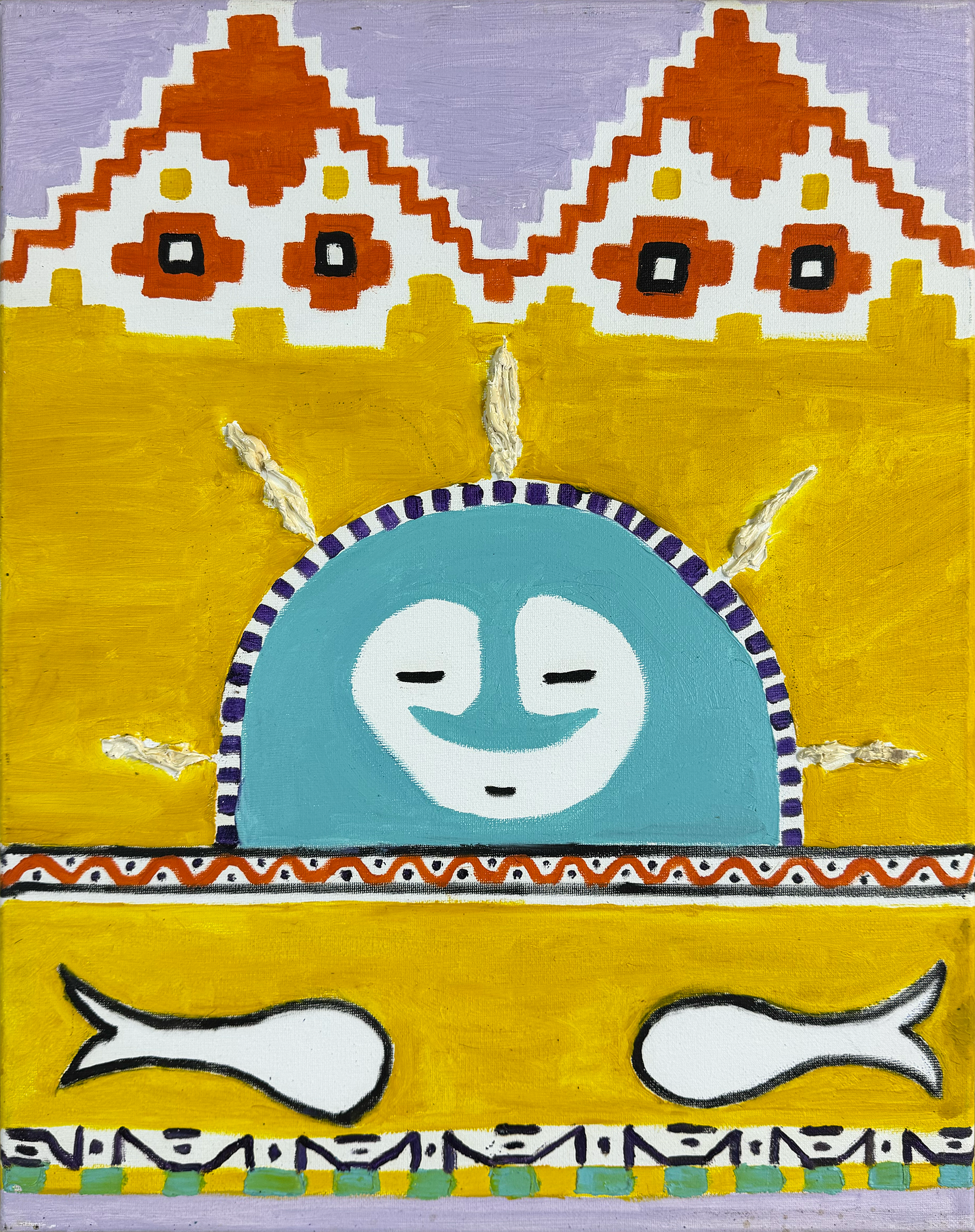 Untitled (Southwestern Face Yellow Horizon with fish)