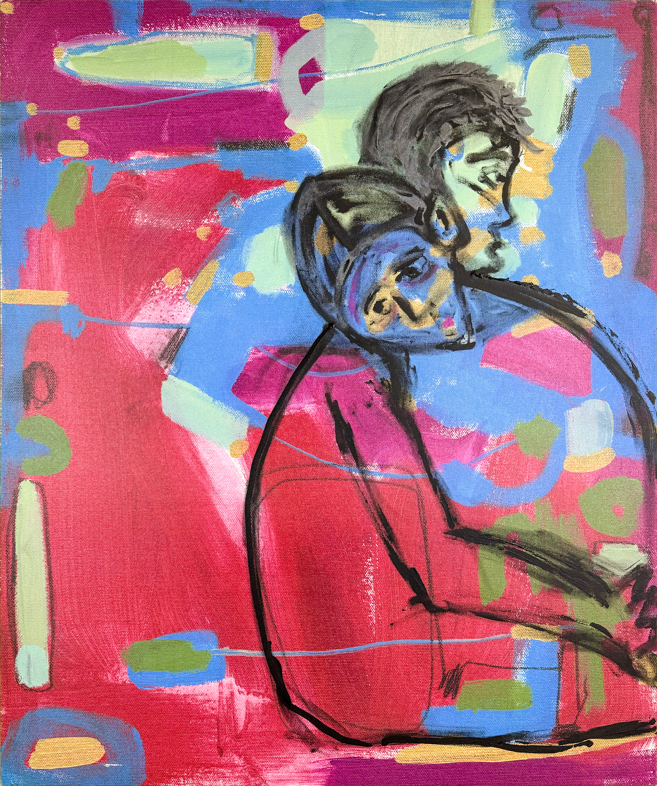 Untitled (Figures in a seated embrace)