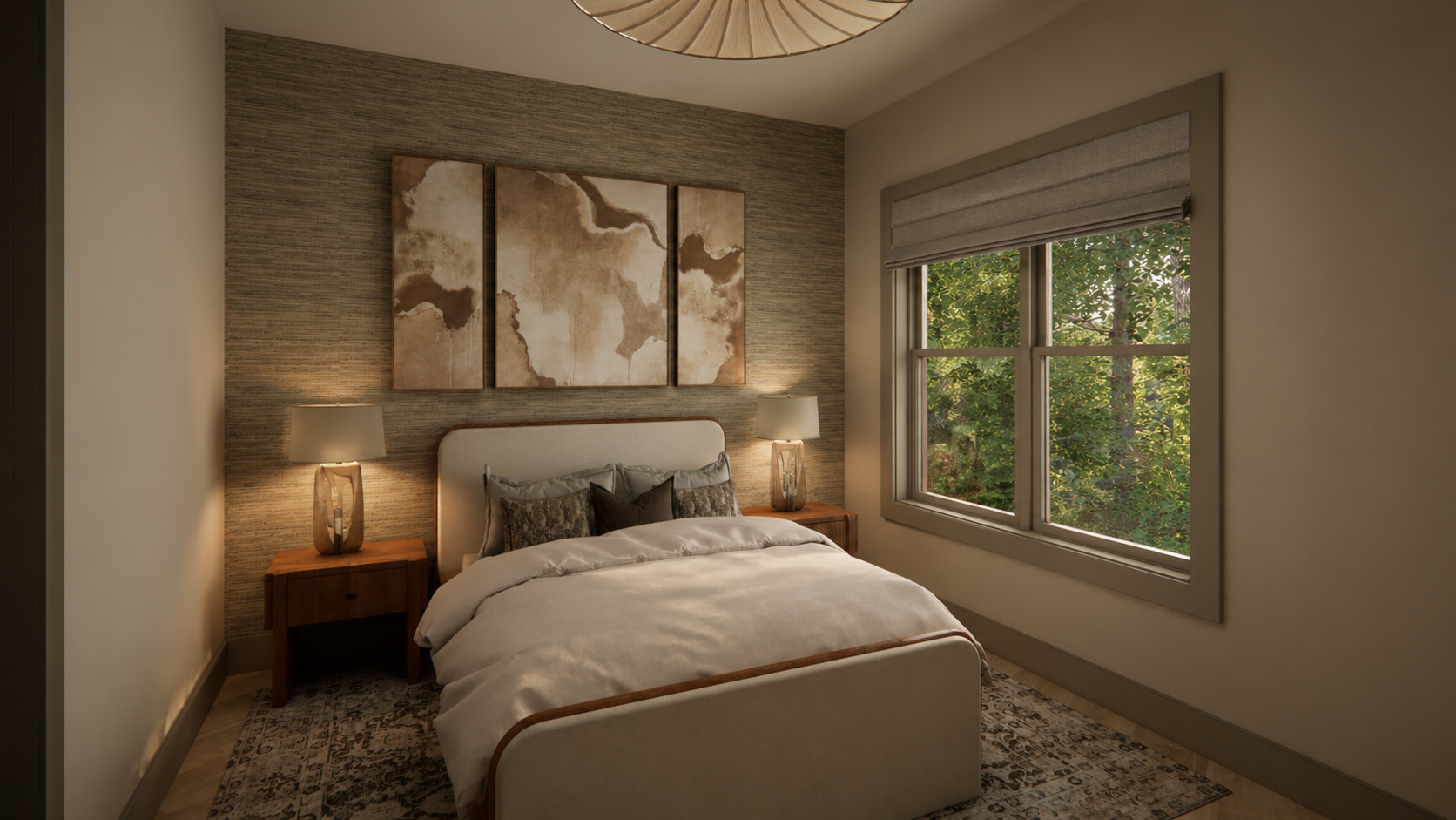 Apartment Bedroom — A residential, light-filled space designed around comfort and ease of movement, with soft textures, warm materials, and accessible circulation.
