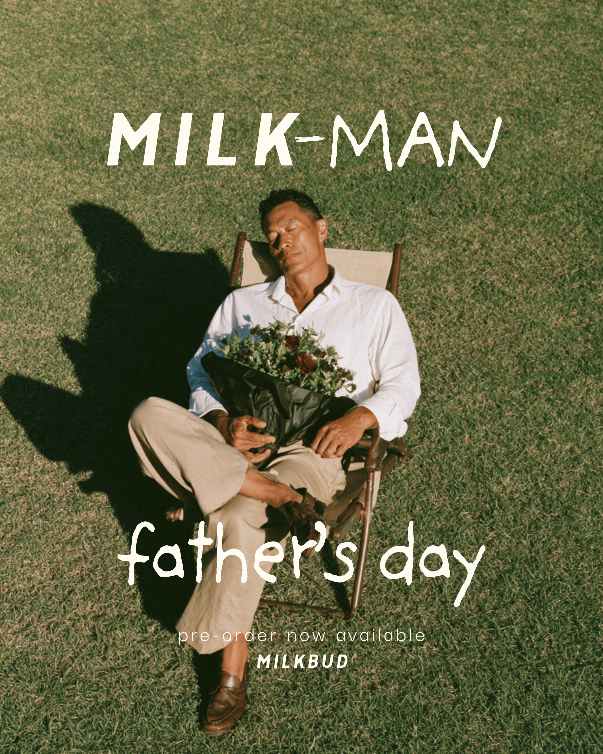 MILK-MAN Father's Day bouquet by MILKBUD Brisbane — masculine deep toned bouquet pre-order Woolloongabba