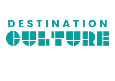 Logo for Destination Culture with turquoise, stylized text.
