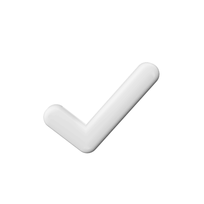 White check mark on a black background.