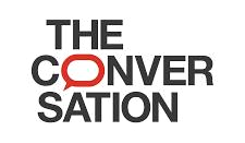 Logo of The ConverStation with stylized text and a red circle representing a speech bubble.