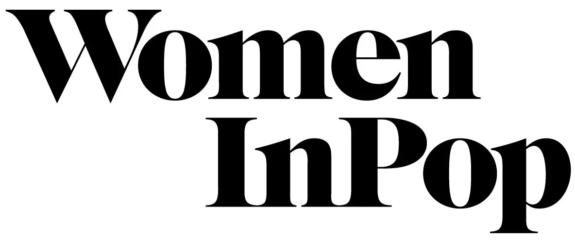 Text reading 'Women In Pop' in large black font on a white background.