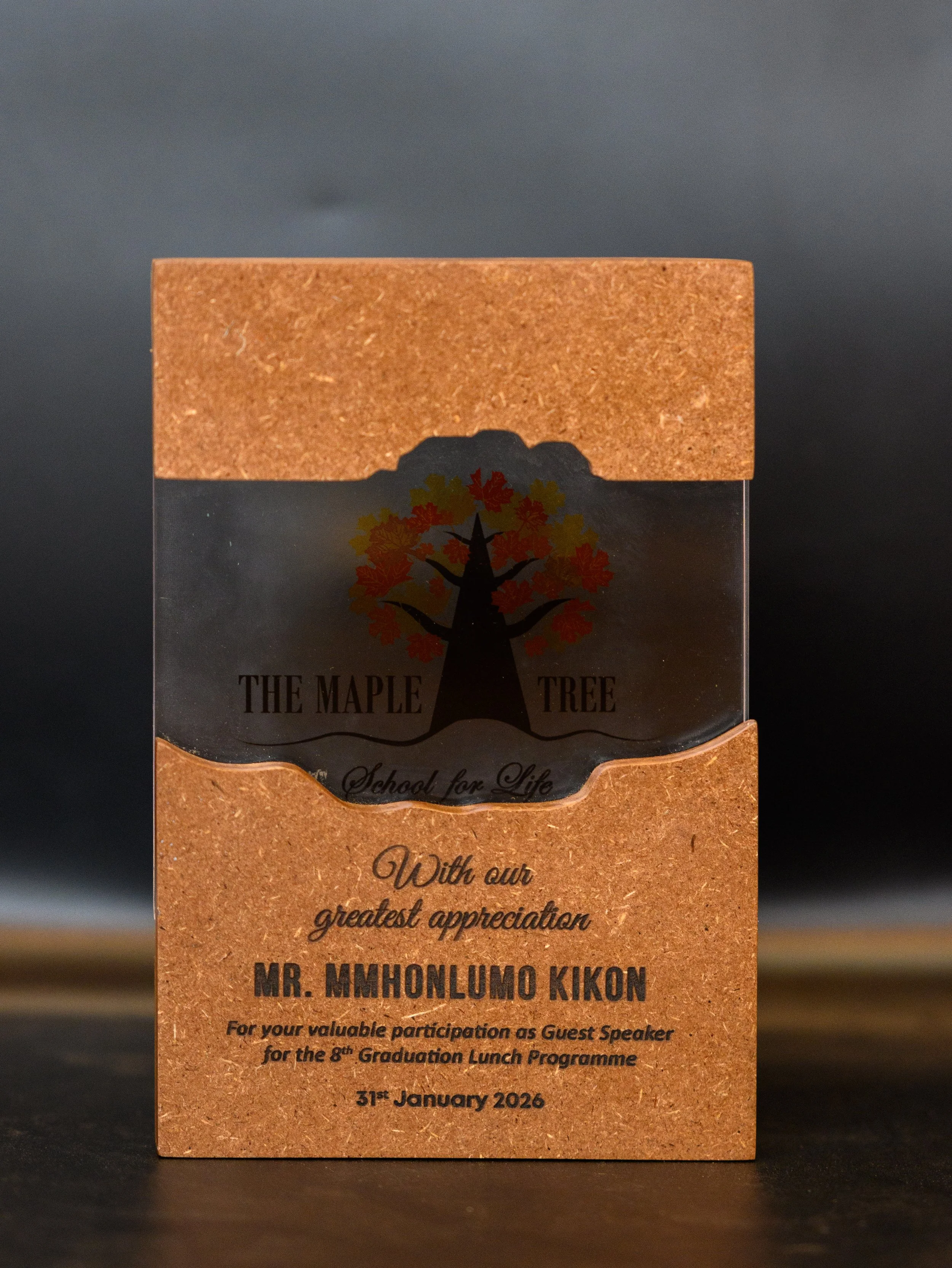 The Maple Tree school appreciation memento