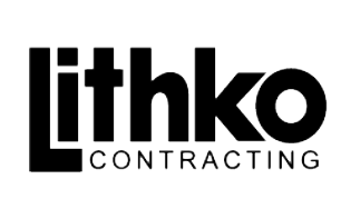 Logo of Lithko Contracting with white text on a black background