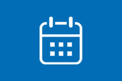 Calendar icon on a blue background