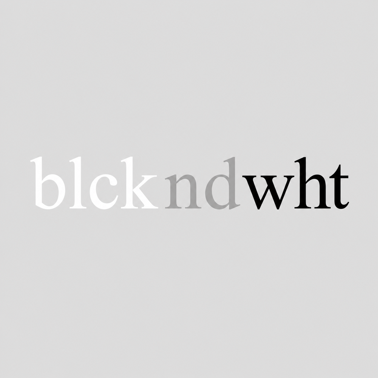Text, der 'blickdwht' in verschiedenen Grautönen auf hellgrauem Hintergrund zeigt.