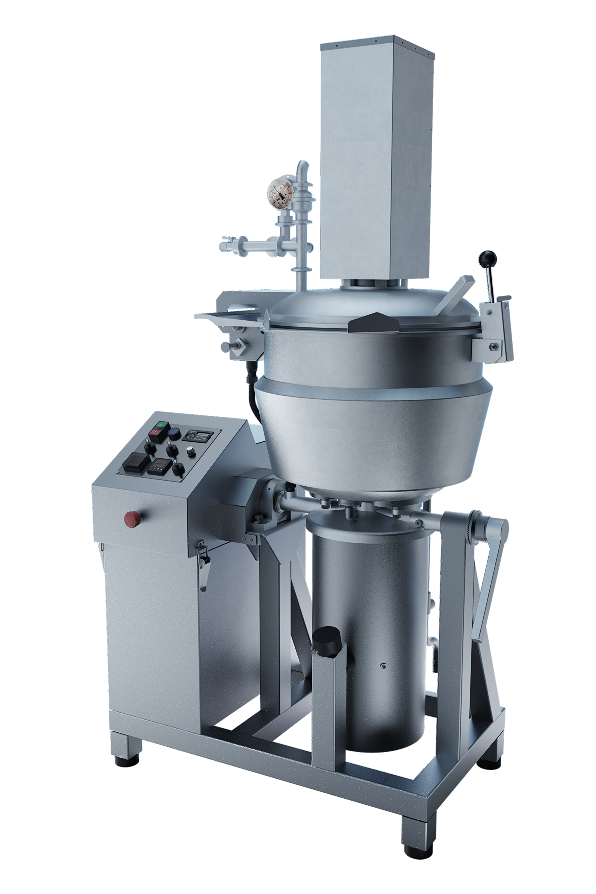 Industrial machine with control panel, used in manufacturing or scientific processes.