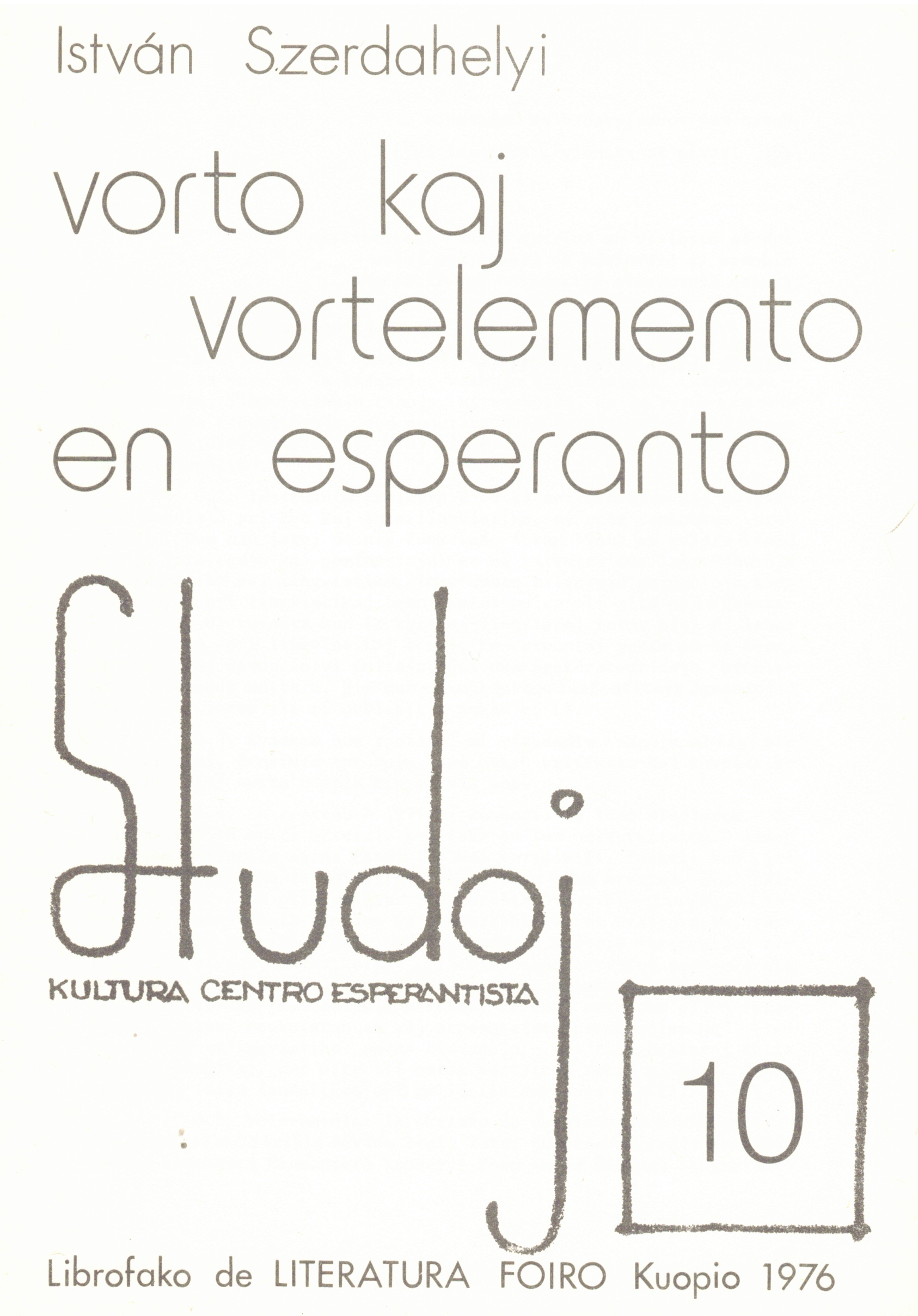 Vorto kaj vortelemento en Esperanto
