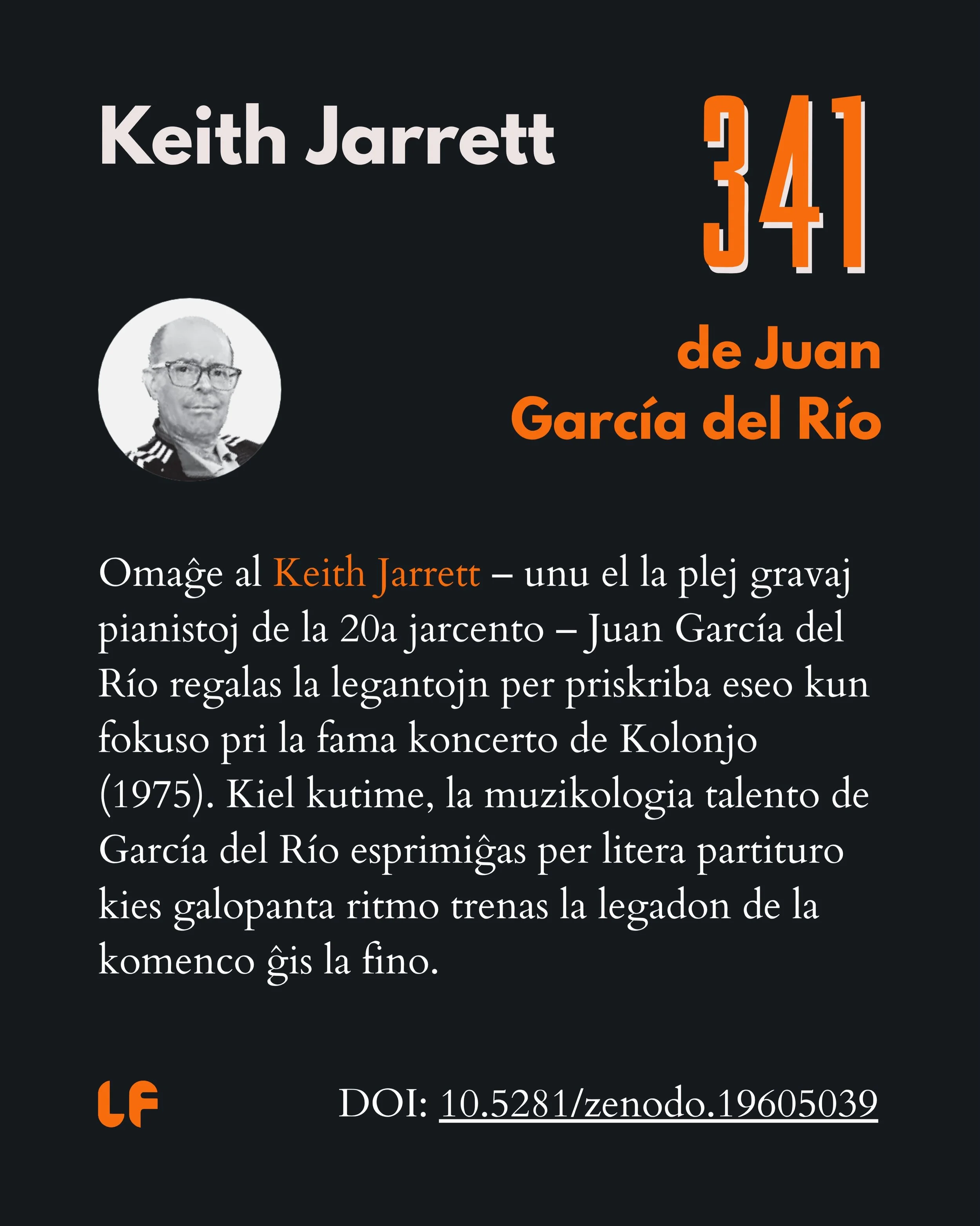 Keith Jarrett estas usona ĵazpianisto, komponisto kaj saksofonisto, vaste konsiderata unu el la plej originalaj kaj influaj muzikistoj de la malfrua 20-a jarcento; li ankaŭ famiĝis kiel klasika pianisto kaj jam ludis kun Miles Davis antaŭ ol konstrui